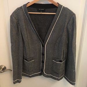 St. John Size 16 Knit Deep Chocolate Brown and Wh